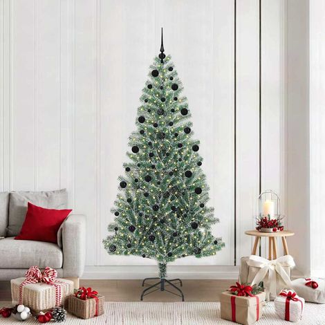 Künstlicher Weihnachtsbaum beschneit mit LED Licht 210 cm