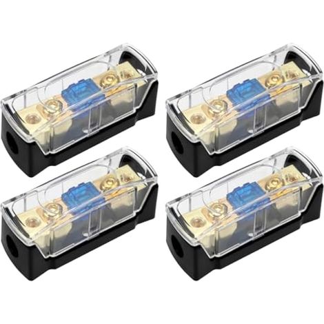 4 x Porte-fusible mini ANL de puissance, métallique enfichable avec fusible 60A, pour camping-cars, caravanes, bateaux et applications marines (1/4)