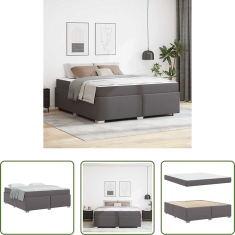 Lit gris - Cadre de lit avec matelas Gris 180 x 200 cm tissu (1/5)