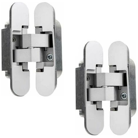 Charnière Invisible pour Portes Lourdes - Lot de 2 (Charge 40 kg, Ouverture 180º) (1/4)