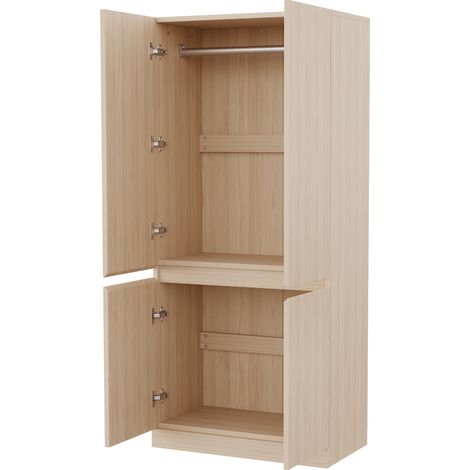 Armoire à vêtements 70 x 40 x 170 cm avec double porte, grande capacité de rangement, finition bois (1/5)