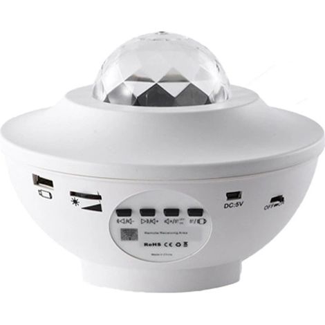 Harmonie Céleste, Projecteur d'étoiles galactiques pour enfants, Veilleuse dynamique multicolore avec vagues océaniques, Haut-parleur Bluetooth, Télécommande, Maison (1/5)
