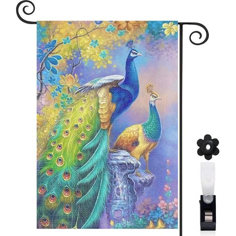 Drapeau de jardin Bienvenue en tissu résistant 30 x 45 cm vertical mariage (1/5)