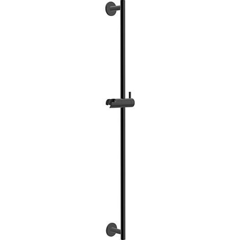 AquaCraft 100 Brausestange schwarz matt Duschstange 90 cm aus Metall Feste Wandhalterung Duschsystem modern Duschzubehör für Handbrause Höhenverstellbar