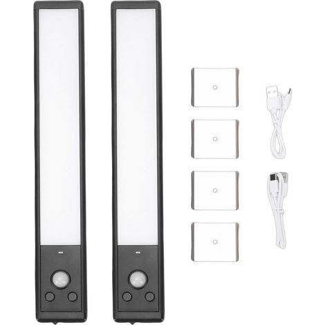 Lampe LED rechargeable sous placard – avec détecteur de mouvement – 2 luminaires magnétiques pour cuisine et dressing – 3 couleurs de lumière (1/5)