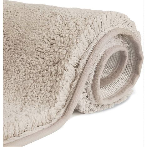 Tapis de bain antidérapant en microfibre à poils longs, tapis de sol lavable en machine avec microfibre douce et absorbante (1/5)