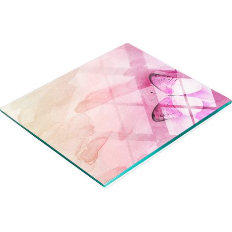 Tablero de vidrio decorativo multifuncional para cocina, mariposa acuarela, 60x52 cm