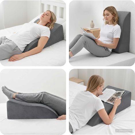 vidaXL Leg Pillow Grey 68 x 41 x 21 cm PU Foam