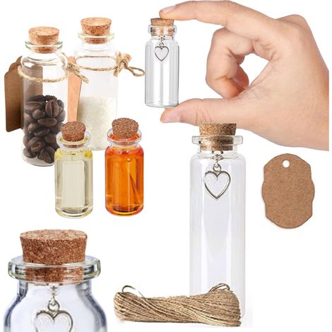 Bottiglie Provette in vetro con tappo di sughero 1 pz Bottiglia decorativa 11 ml (1/5)