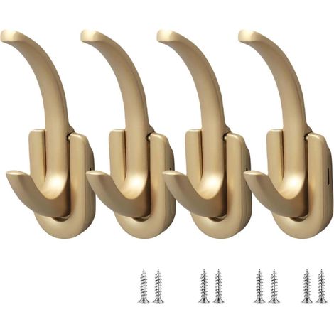 Wandgarderobenständer mit Metallhaken für Schuhschränke, Kleiderschränke und Schlafzimmer (gold)