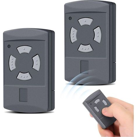 Set mit 2 Hörmann 40,685 MHz Handsendern für Garagentore HSE2 HSM4 HSM2 HSE4 HS2 HS4 – Fernbedienungs-Duplikator kompatibel mit grauen Hörmann-Tasten (1/5)