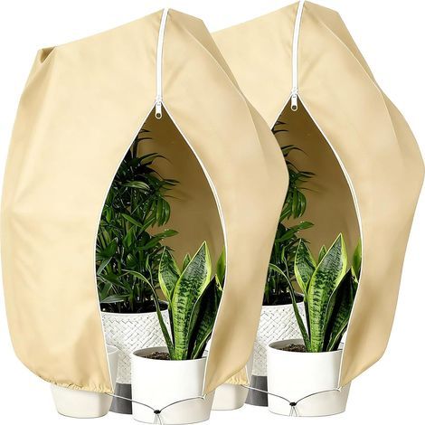 2-Piece Outdoor Plant Winter Cover, 120x180cm, Zipper Closure, 80g/m² Non-woven Fabric, For Palm Trees and Shrubs (1/5)