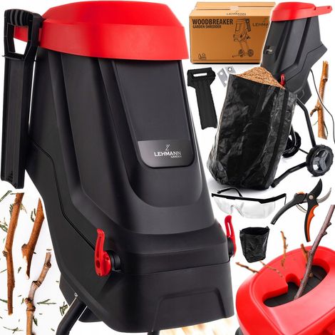 Broyeur de branches électrique puissant à aspiration automatique 3600 W + sac