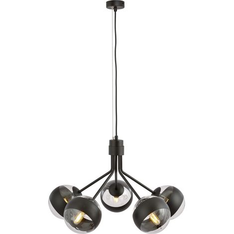 Lampadario Emibig Nova 5 nero/trasparente 5xE14 dimmerabile (1/5)