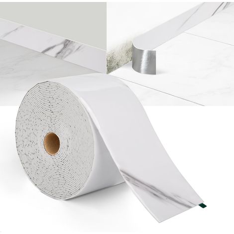 Plinthe souple autocollante flexible en PVC imperméable 10 m pour cuisine et salle de bain, largeur 10 cm (1/5)