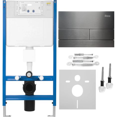Vorwandelement für WC K011A-Q mit drückerplatte T steel tytan (1/5)