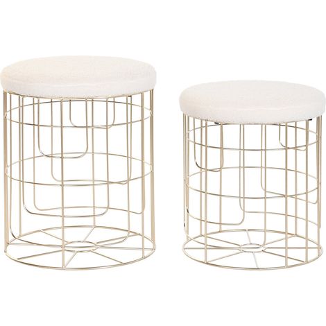 Reposapies Set 2 Poliester Metal 38X38X44 Dorado (1/3)