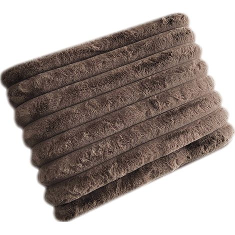Plaid taupe doux effet fourrure - taupe (1/5)