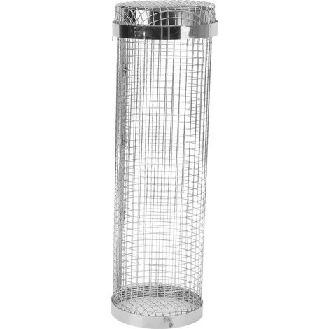 Zylindrischer Grillkorb aus Edelstahl mit Gabelhaken, 20 cm / 7,9 Zoll, für den Grill im Freien (1/4)