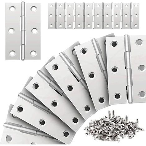 20 Pièces Charniere Inox Charniere Porte Placard Pliant Plate Charnière 66 38mm pour La Maison Meubles Matériel Armoire Garde Porte Tiroir avec Vis (1/5)