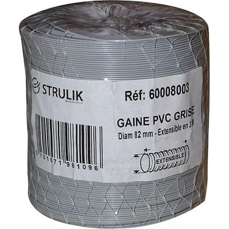 Strulik Conducto flexible de PVC gris diámetro 80 mm 3 m