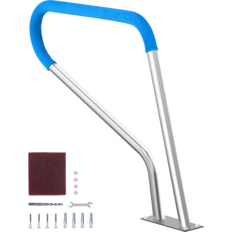 VEVOR Rampe de piscine 39×32 pouces, acier inoxydable avec base, intérieur/extérieur, barre d'appui antirouille, pour terrasses/spas