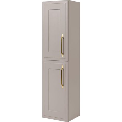 Mobiletto da bagno, cashmere, 35 x 136 x 27 cm, maniglia oro (1/5)