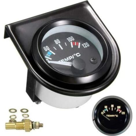Kit indicateur de température d'eau de voiture avec thermomètre LED multicolore, jauge de 52 mm de diamètre, tableau de bord (1/5)