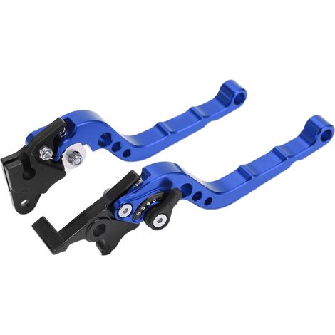 2 Stück Motorrad-Lenkerbrems- und Kupplungshebel, verstellbare Bremsvorrichtung aus blauer Aluminiumlegierung