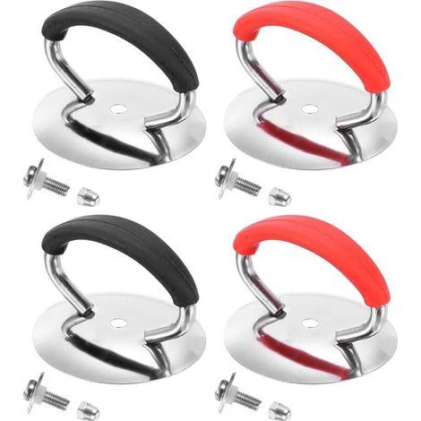 Set of 4 Universal Replacement Pot Lid Knobs, Heat Resistant Stainless Steel, Pot Lid Grips, for Kitchen Utensils (1/5)