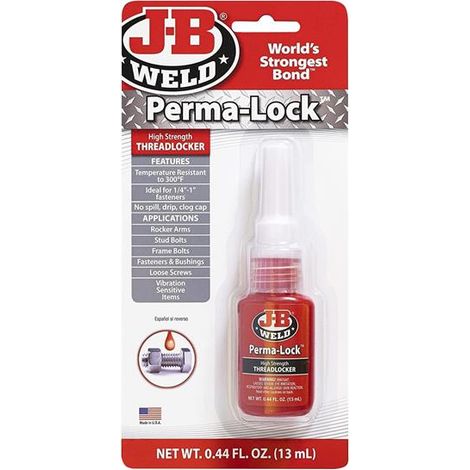 J-B Weld 27113UK Perma-lock Red High High Strength Threadlocker 13ml JBW27113UK (1/2)