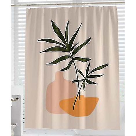 Rideau de douche en polyester imprimé numériquement, imperméable, 180 x 180 cm, YSF005 (1/4)