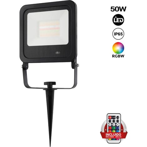 Proyector LED Exterior RGBW Con Mando - IP65 - 120º- 50W