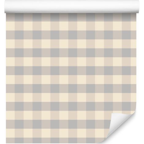 Carta da parati con motivo geometrico a scacchiera per soggiorno e camera da letto, 50x1000 cm. (1/5)