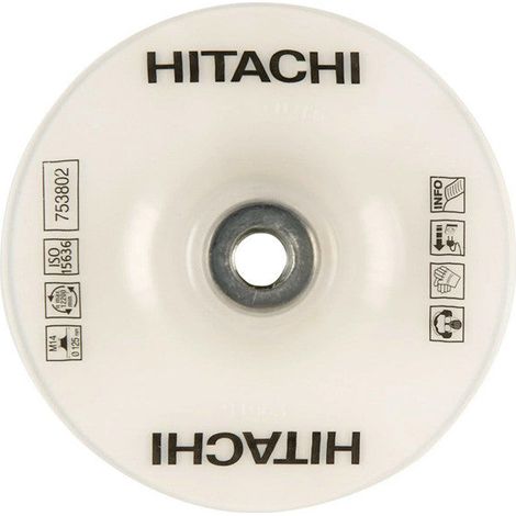 Plateau plastique pour abrasif semi-rigide Ø125 x M14 + écrou HIKOKI 753802