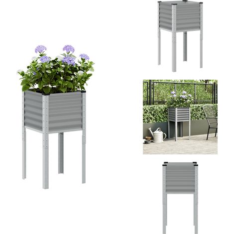Pflanzkübel Grau 45x45x88 cm Stahl - Pflanzkübel - Blumenkübel - Pflanzgefäß - Blumenkasten (1/5)