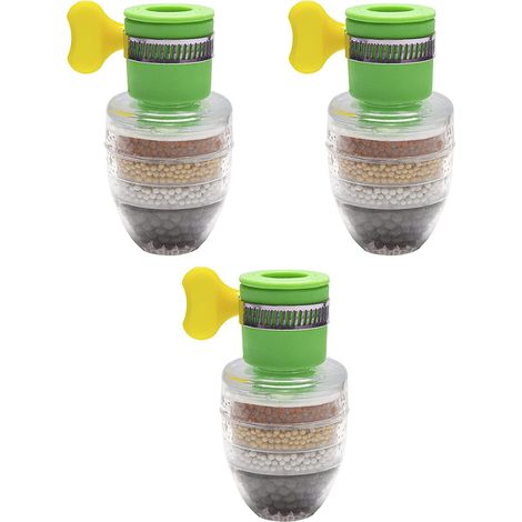 Filtre À Eau Pour Robinet - Charbon Actif Coco - Purificateur Universel Pour Eau Dure Et Eau de Puits - 3 Pièces (1/5)
