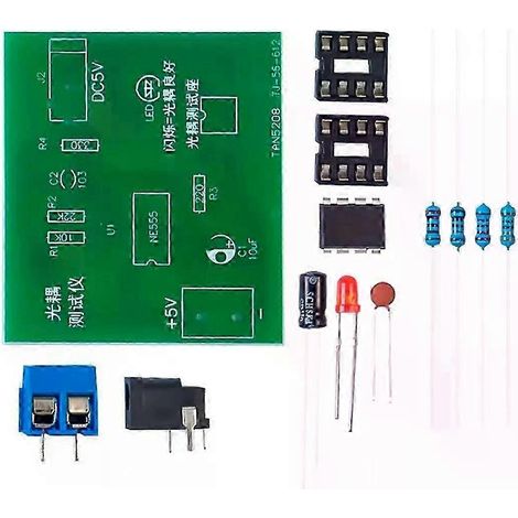 Optokoppler-Tester-Kit 555 Anwendung Leiterplattenübung Schweißen DIY Elektronik-Ersatzteil-Kit ohne DC-Kabel-JXLGV (1/5)