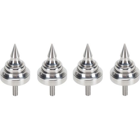 Pointes de découplage HiFi réglables en acier inoxydable, résistantes aux chocs, pour enceintes, amplificateurs et lecteurs CD/DVD (lot de 4, M10) (1/5)