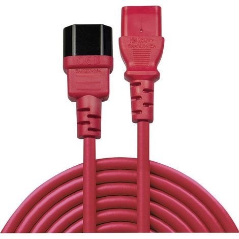 Rallonge LINDY alimentation [1x Secteur mâle C14 - 1x Secteur femelle C13] 1.00 m rouge (1/3)