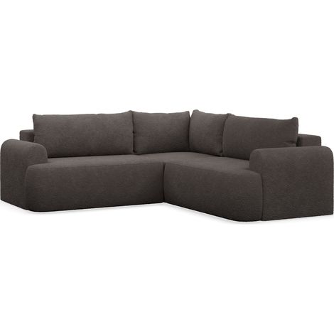 Ovo - L-Form Eckschlafsofa mit Bettkasten, grauer Stoff universell (1/5)