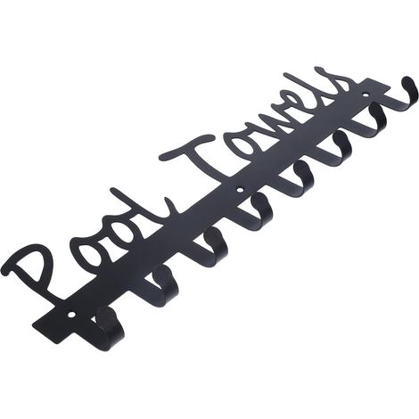 Patères Murales Design Minimaliste Noir Crochets Multiples pour Suspendre Manteaux et Serviettes pour Salles de Bain et (1/5)