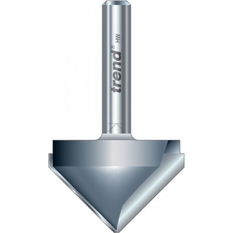 Trend 11/3 x 1/2 TCT V-Groove Cutter, 45° Angle, 9.2 x 19.1mm Cutting Size, Model TRE11312TC