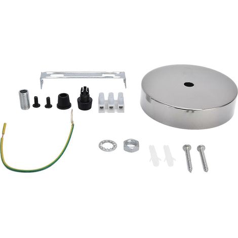 Support de plafonnier rond en aluminium plaqué de 10 cm à monter soi-même pour la maison ou le bureau. (1/4)