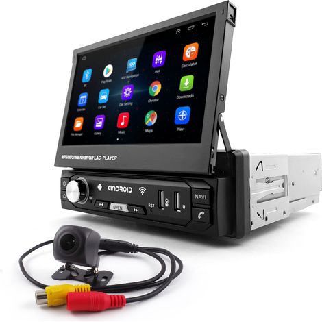Autoradio 1DIN 7" GPS Android 2/32 GB Ausziehbarer Bildschirm WLAN Kamera (1/5)