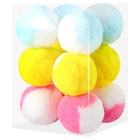 QORVA-Lot de 12 balles interactives en peluche douce pour chat, idéales pour l'entraînement et le jeu des chatons (1/5)