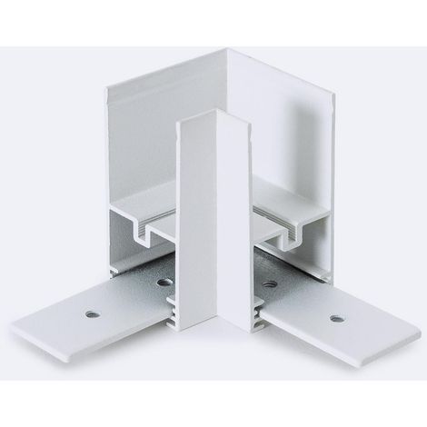 Connettore Tipo L Orizzontale per Binario Magnetico Monofase 25mm Super Slim Superficie 48V Bianco
