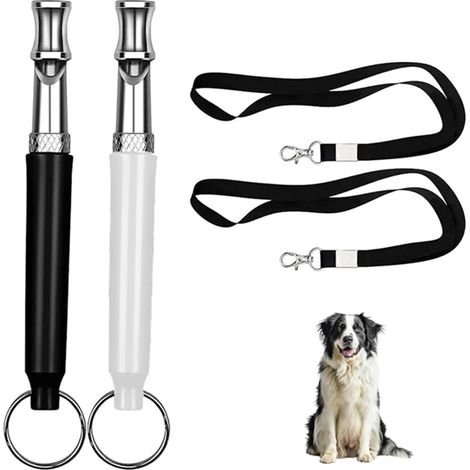2 Pièces Sifflets pour Chien, Sifflet Ultrason Chien Anti Aboiement Sifflet Dressage Chien avec Lanière Sifflet pour Chien à Haute Fréquence Sifflet Ultrason Chien pour Dressage de Chien (1/5)