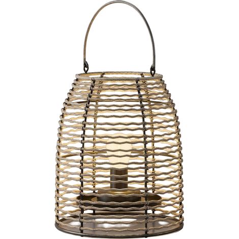 Lanterna Giardino Rattan Appesa/Poggiante Marrone E27 (1/5)