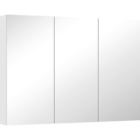 Three-Mirror Bathroom Storage Cabinet - White (1/5)
